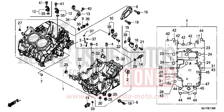 CARTER MOTEUR de Africa Twin VICTORY RED (R334B) 2017